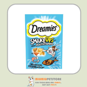 تشویقی گربه مولتی ویتامین دریمیز با طعم ماهی و میگو Dreamies ShakeUps With Multivitamins وزن 55 گرم