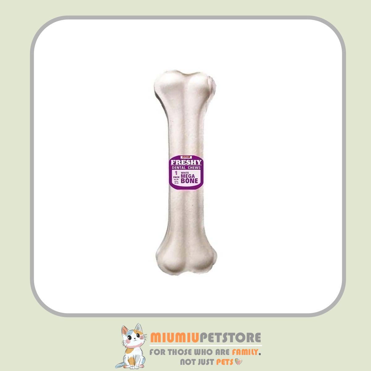 freshy-dog-dental-bone-mega-220g استخوان تشویقی دنتال سگ فرشی Freshy Dental White Mega Bones وزن 220 گرم