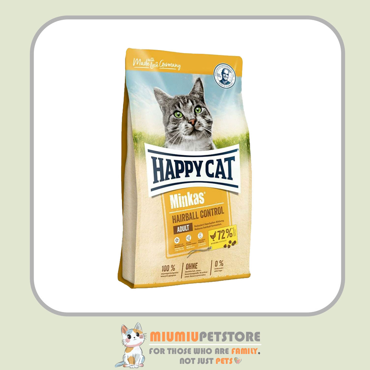 happy-cat-minkas-hairball-control-chicken-1kg غذای خشک گربه هپی کت مدل Minkas Hairball Control با طعم گوشت مرغ – وزن ۱ کیلوگرم - تصویر 1