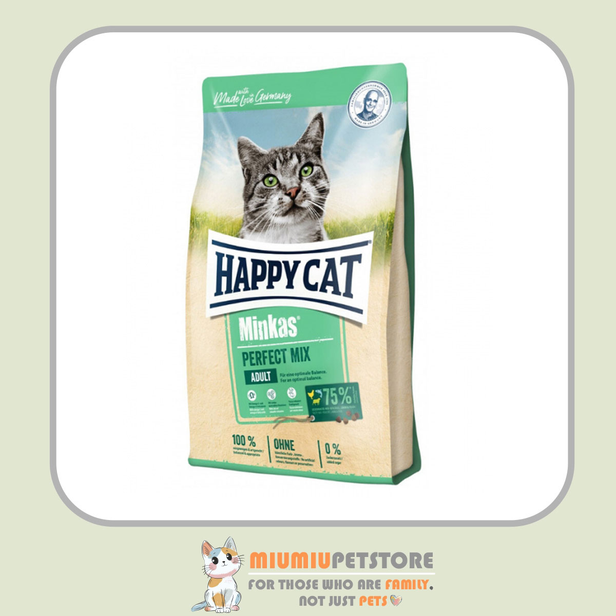 happy-cat-minkas-mix-chicken-lamb-fish-10kg غذای خشک گربه هپی کت Minkas Mix با طعم مرغ، بره و ماهی – وزن ۱۰ کیلوگرم - تصویر 1