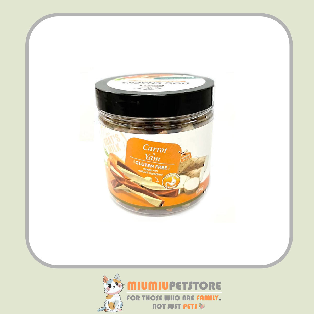howbone-dog-snack-goatmilk-carrot-yam-220g تشویقی بدون گلوتن هابون با طعم شیر بز، هویج و سیبزمینی شیرین – ۲۲۰ گرم