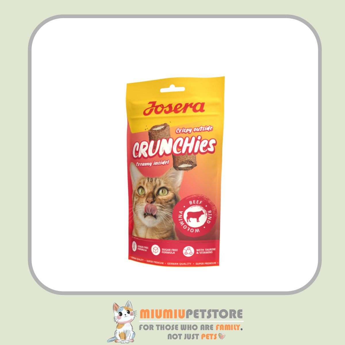 josera-cat-crunchies-treat-beef-60g تشویقی بالشتی گربه جوسرا با طعم گوشت گاو Josera Cat Crunchies With Beef وزن 60 گرم