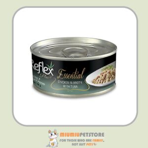 کنسرو گربه رفلکس پلاس با طعم مرغ در آب گوشت با ماهی تن Reflex Plus Adult Cat Can Food With Chicken & Tuna وزن 70 گرم