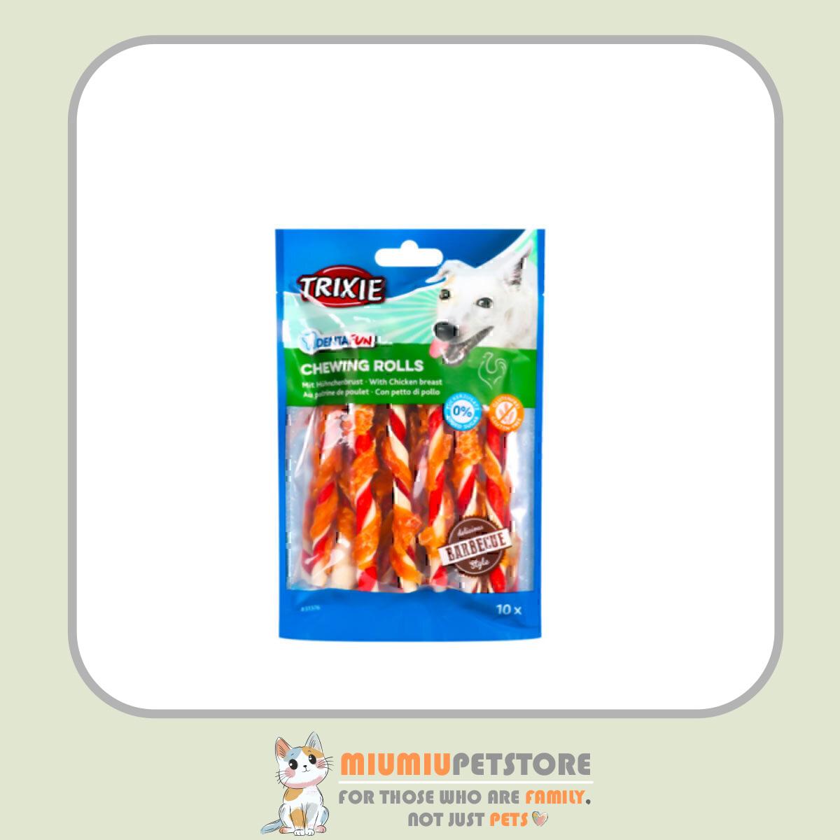 trixie-dental-chewing-rolls-dog-treats-chicken-80g تشویقی سگ تریکسی دنتال رول های جویدنی با طعم مرغ Trixie Chewing Rolls With Chicken وزن 80 گرم