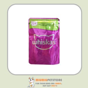 پوچ گربه ویسکاس با طعم گوشت بره و اردک Whiskas Cat Pouch With Lamb & Duck In Jelly وزن 85 گرم